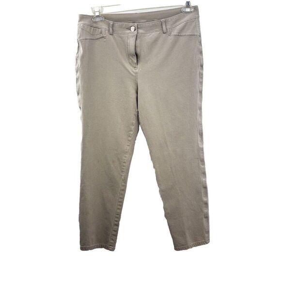 Chicos So Slimming Capri Cream Crop Pants Size 2 Vanity - Picture 1 of 10